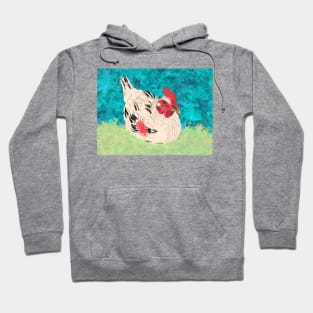 Chicken portrait digital painting Hoodie